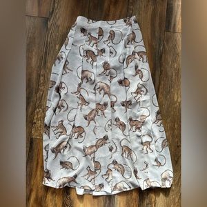 H&M monkey pleated midi skirt